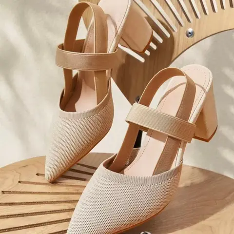 Women's Pointed Toe Wedge Heel, Elegant and Comfortable, Textile Upper, Rubber Sole, All-Season Fashion, Classic Luxury Style, Elegant Footwear