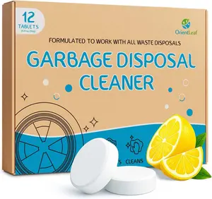 Garbage Disposal Cleaner and Deodorizer Tablets 20g 1 Year Supply Sink Cleaner, Prevents Odors, Natural Kitchen Drain Cleaning Care 12 Pack