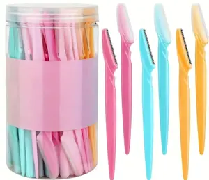 Eyebrow Scissors & Razors Set - Unisex Facial Hair Removal Tools, Eyebrow Clippers, Skin Smoothing Shaving Beauty Accessories for Women and Men