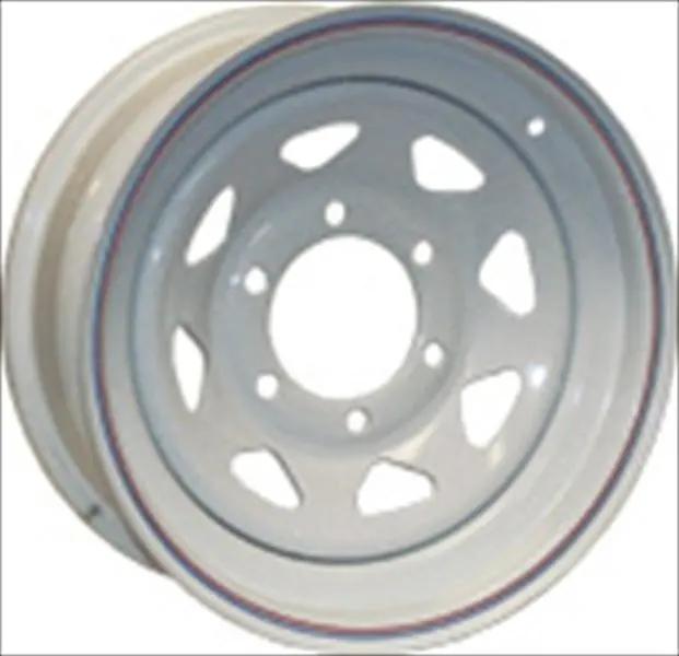 AMERICANA 20232 5H-4.5 Spoked Painted Wheel Rim - 13x4.5JJ Size, White Stripes, Long-Lasting Painted Finish, Powder Coating, 1660 @ 65psi, Painted Wheels
