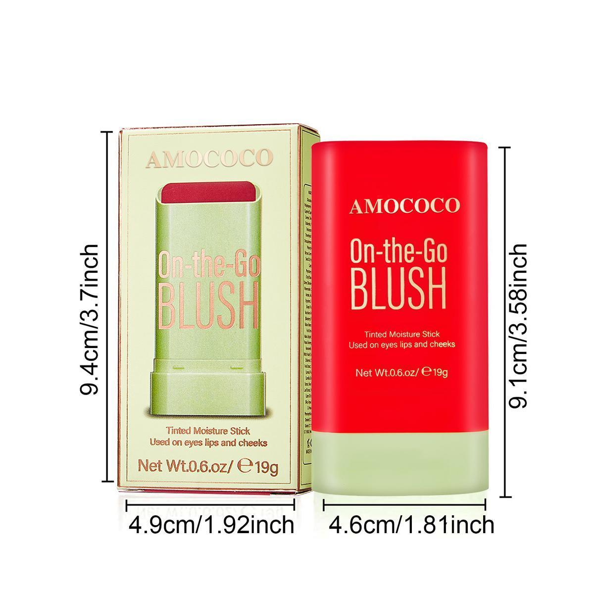 On-the-Go BLUSH Tinted Moisture Stick for Flawless Look - Long Lasting Liquid Blusher with Moisturizing Formula - Natural Shades for Cheeks & Eyes