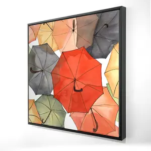 Begin Home Decor 2081-2424-MI109 24 x 24 in. The Umbrellas of Petit Champlain Framed Canvas - Home Decor