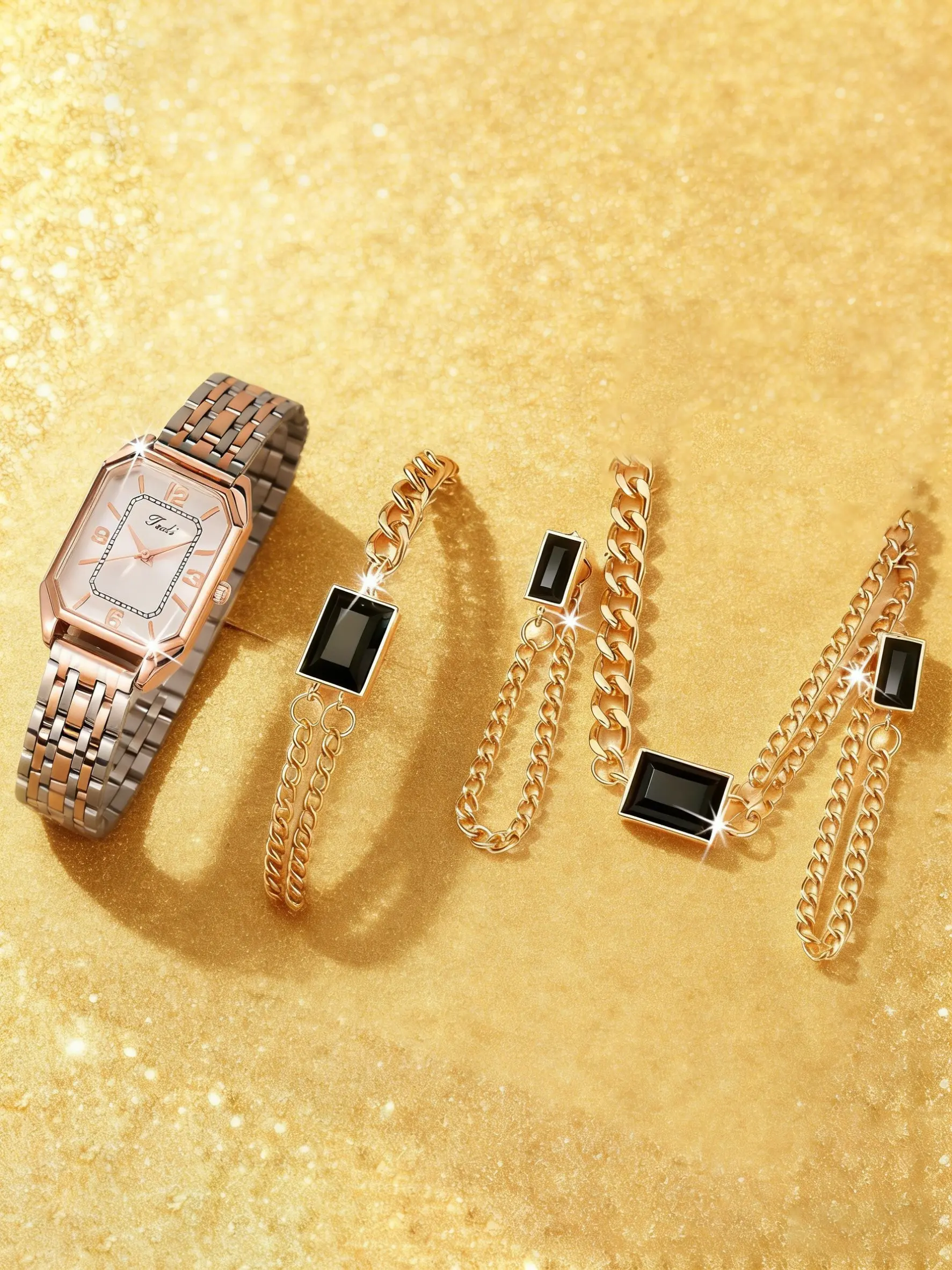 Women's Quartz Exquisite Watch Set with Necklace Earrings Bracelet, Elegant Vintage Fashion Jewelry Gift for All Seasons
