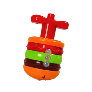 LED Light-Up Musical Spinning Top Toy for Kids - Burger Gyroscope with Cool Sound Effects, Sensory Play Fun