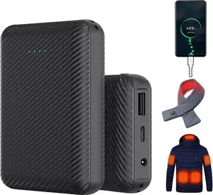 20000mAh Power Bank Heated Vest 5V 3A Output USB Type-C Input Li-polymer Battery for Heating Vest Jacket Scarf Socks Gloves Winter Heating