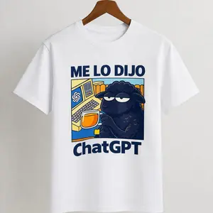 Me Lo Dijo ChtGPT Graphic T-Shirt - White Casual Tee with ChatGPT Design