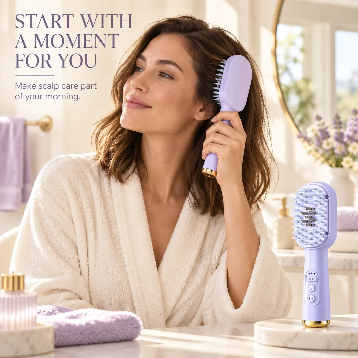 Janchun Electric Scalp Massage Comb - Vibration Scalp Care Brush for Hair Growth, Portable 1-Touch Multi-Mode Hair Massager for Home Use, Relaxation & Tightness Relief