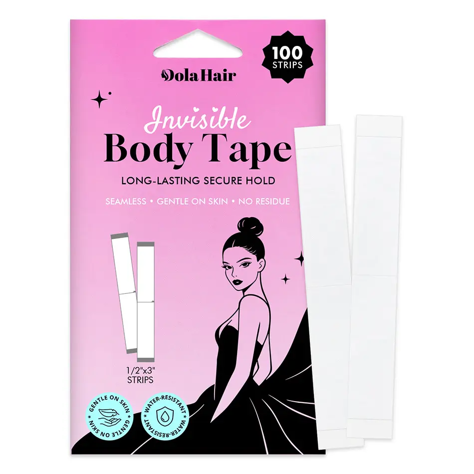 Invisible Body Tape for Dress 100 Strips Double Sided Seamless Tape, Waterproof & Skin-Safe Clothes Tape, No Residue, Keep Tube Top & Outfits in Place