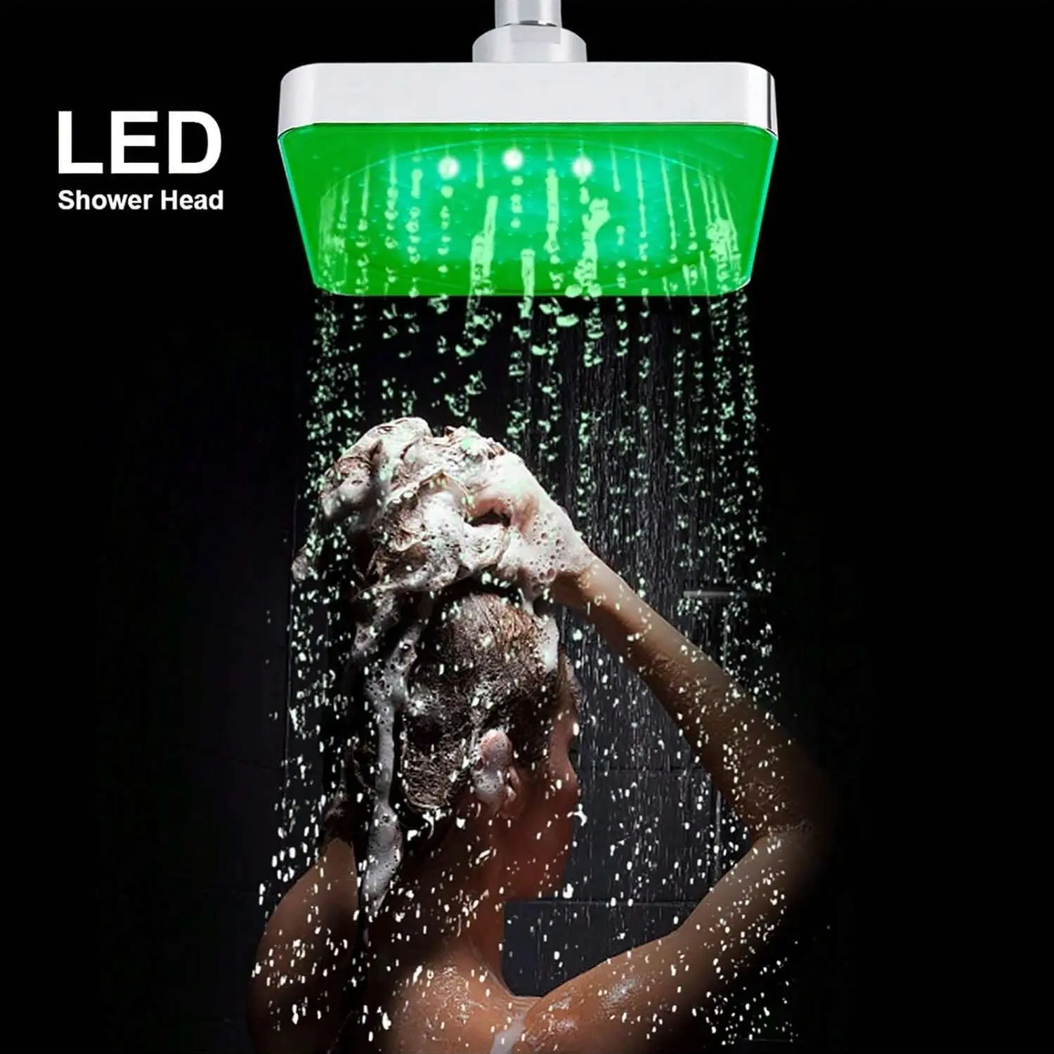 7 Color LED Light Shower Head, Romantic Water Bath Experience, Home Bathroom Essential, No Batteries Required, Stylish Design, Rain Shower Head, Rainfall Shower Head, Rain Showerhead, Shower Water Equipment