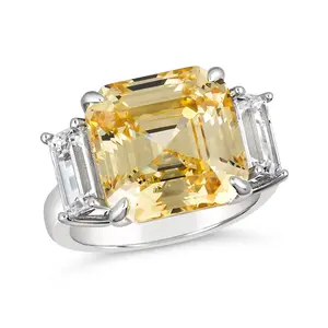 Ocean Drive 8 Carat Asscher Cut Ring Canary Yellow