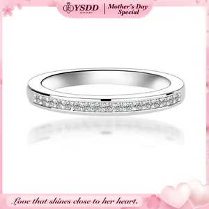 【#212 Great for Matching】ONE Band Synthetic Moissanite Wedding Band, Wedding Rings for Women, D Color VVS1 925 Sterling Silver Rings Eternity Stackable Engagement Ring Anniversary Band Size 4.5-10