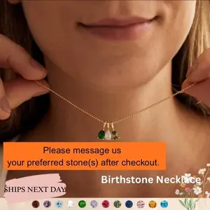 Personalized Birthstone Necklace for Women | Custom Family Gemstone Pendant | Mother’s Day Gift, Anniversary Jewelry