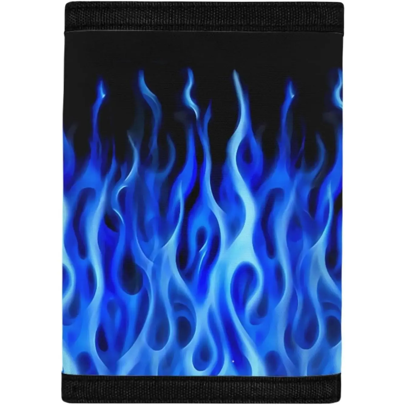Kids Boys Girls RFID Trifold Canvas Wallet - Blue Flame Fire Print Slim Novelty Credit Card Holder Black Waterproof Durable Outdoor Travel Money Organizer Secure Blocking Lightweight Compact Design Kids Boys Girls RFID Trifold Canvas Wallet - Blue Flame Fire Print Slim Novelty Credit Card Holder Black Waterproof Durable Outdoor Travel Money Organizer Secure Blocking Lightweight Compact Design