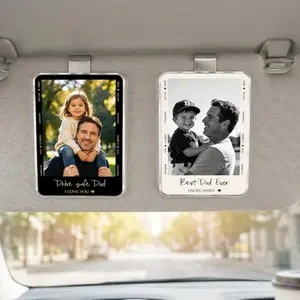 Custom Dad Photo Gift, Personalized Acrylic Car Visor Clip & Fridge Magnet, Family Picture Keepsake for Father’s Day Birthday, , Father's Day Gift, Fathers Day Gift Ideas 2026