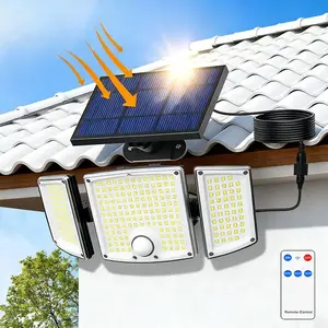 New Upgraded Solar Outdoor Light, Motion Sensor Floodlight, Ip65 Waterproof, 3 Modes, Suitable for Yard, Pathway, Pool, Garage