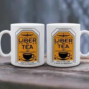 Liber-Tea Helldivers 2 Mug, Morning Cup Of Liber-Tea, Helldivers Taste Democracy, 11oz 15oz, coffee mug svg, Mothers Day Mug, ceramic coffee mug, Helldivers 2 Mug, For Democracy Mug Drink Drinkware Printed Classic Tumbler Washable