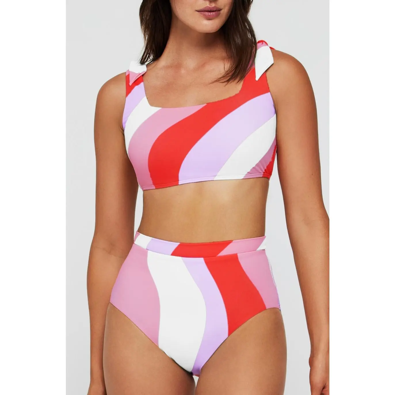 Lauren Square Neck Two-Piece Bikini Top in Pucci