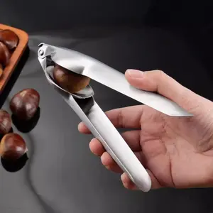 Portable Nutcracker & Nut Opener with Clip- Pliers - Heavy-Duty Stainless Steel Walnut, Pistachio, Chestnut Cracker - Compact Multi-Nut Opener Tool, Camping, Picnic - 304 Steel Nutcracker Knife