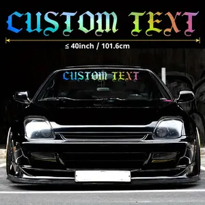 1pc Personalized Customizable Reflective Car Decal, Alphabet Theme Vinyl Sticker with Glitter, Irregular Shape, Matte Finish, Graphic Pattern, Glass Surface Compatible, Self-Adhesive Mount, Single