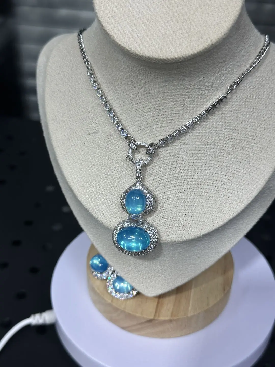 Natural Crystal Rose (11353)gc-Hulu Ruby Jewelry Set, Premium Jewellery Gift Set for Special Occasions