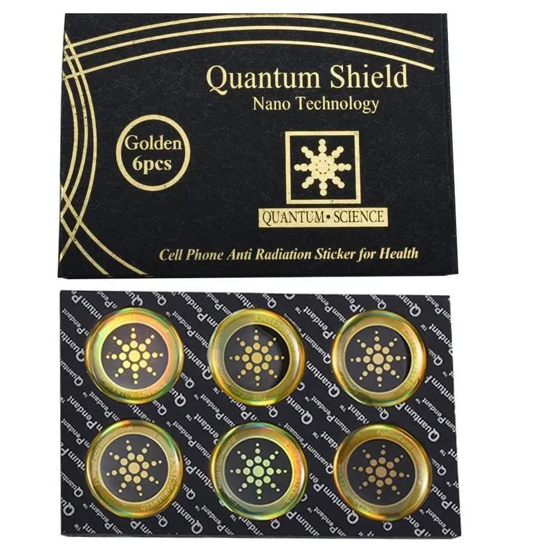 Quantum Science EMF Protection Anti-Radiation Quantum Shield Stickers for Phone Airpods Fridge Laptop 96.43% Less Mobile Radiation Gold Silver Nano Technology Health Enhancing Cellphone Casing Protectors