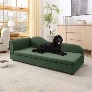 [Bellemave] Oversized Pet Sofa for Medium/Large Dogs| Modern Irregular Wave Backrest| Single Armrest| Soft Cushion & Low Plastic Feet