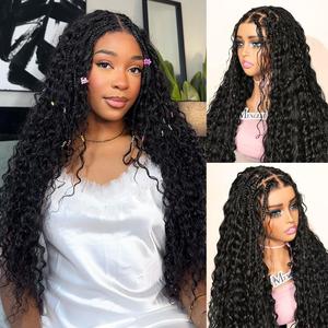 [Upgraded 7x6 Lace] Menglle Hair Pre Box Braided 7x6 Water Wave No Need to Style Pre Cut Lace Front Human Hair Wigs Gluless Boho Curly Ready to Go Pre Hair style#Summervibes#DealsForYouDays
