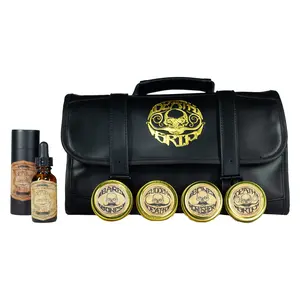 Mens Travel Dopp Kit For Mustaches & Beards | Death Grip Saddle Bag Grooming Kit