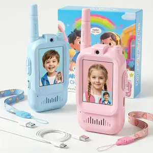 Kids' Video Walkiet talkie-2-Packwith Camera & Long-Range Communication,Colorful Pink & Blue Design for Ages 3-12,Perfect for Indoor & Outdoor Play-Great Christmas or Holiday Gift walkie bluey