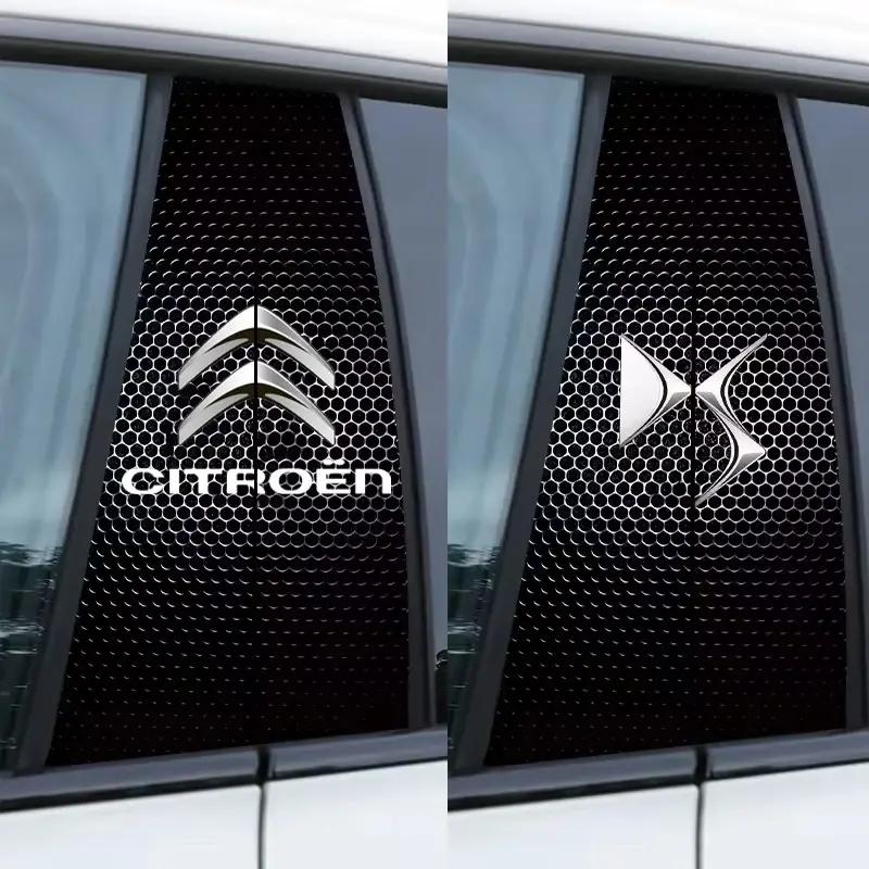 2Pcs Car Emblem Center Pillar Sticker Auto Door Decorative Stickers For Citroen C1 C2 C3 DS3 Vts C4 Saxo C4L C5 C6 C8 Xsara DS