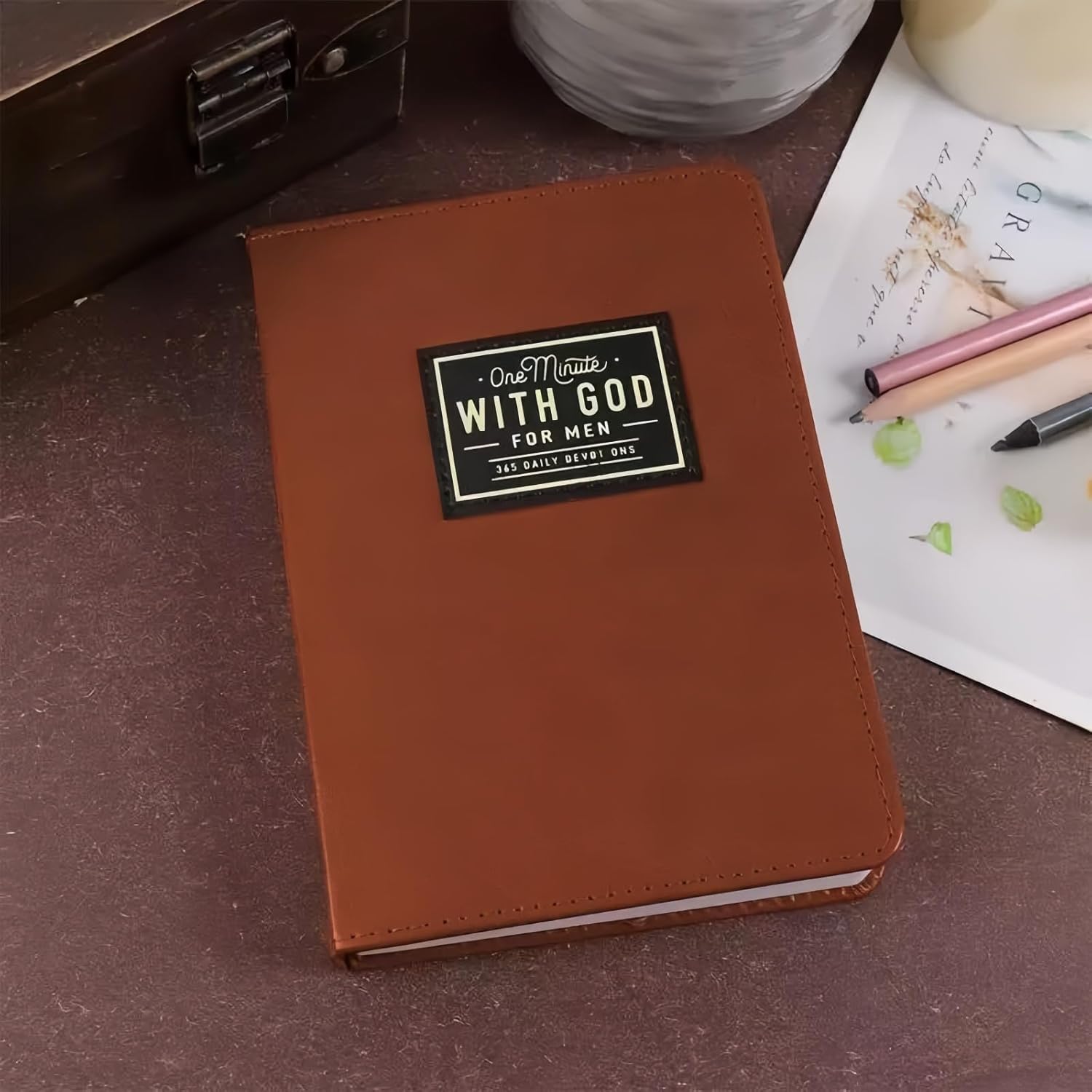 Men’s Daily Devotional Prayer Journal 2026 – 365 Day Bible Prayer Notebook, Leather Style Faith Journal for Spiritual Growth