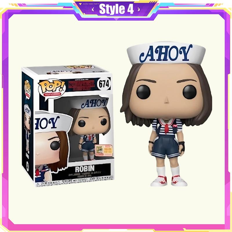 Stranger Things Series Funko Pop Style Q Version Action Figures, Collectible Figurines, Dustin Mike Steve Robin Collectible Toys, Perfect Gift for Fans