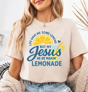 Life Gave Me Lemons Jesus Lemonade Shirt, Christian Summer Tee, Faith Inspirational T-Shirt, Cute Religious Graphic Tee, Jesus Saves Shirt