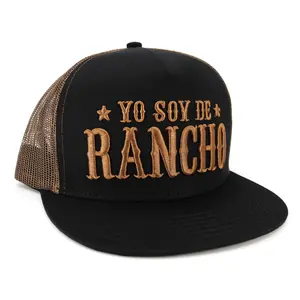 Yo Soy De Rancho Black/Brown flat visor hat