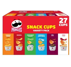 Pringles Potato Crisps Chips, Lunch Snacks, Snack Cups, Variety Pack, 19.5oz Box (27 Cups)