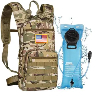 Hydration Backpack with 3L TPU Water Bladder, Tactical Water Backpack, Hydration Bag for Men Women, Molle Hiking Pack for Biking, Hunting and Running, Camo