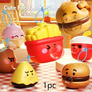 Plush Blow Bubbles Handmade Squeeze Ball, Simulate Food Shape Cute and Fun Stress Relief Toy, Hamburgers, Chicken Legs, French Fries Etc,Squishy Sensory Fidgets, Sensory Fidget Squishies,Ideal Gift for Holidays, Parties, Birthdays!