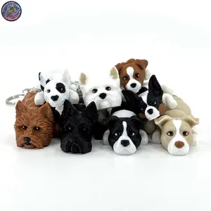 Terrier Group Dog Keychain Bag Charm Zipper Pull Kawaii Flexi Fidget Cute Puppy Articulating 3D
