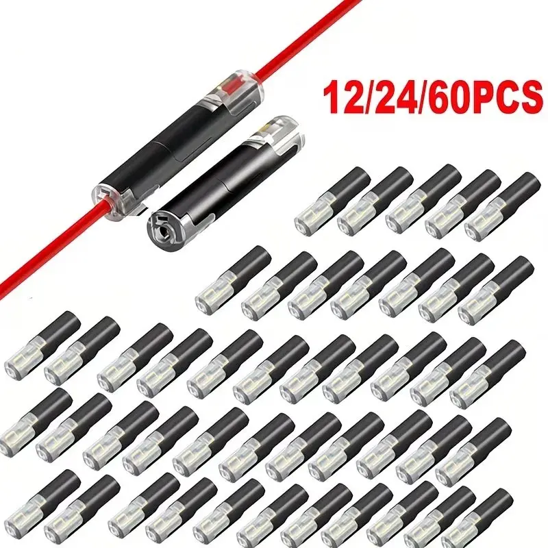 Black Quick-Connect Terminals with 1-Hole Design - Heavy-Duty Copper Durable Reliable Connectors for Electrical/Electronic Applications, Easy-Install & Reliable Performance, Electrical Outlets, Quickconnect Technology, Wire Quick Connectors