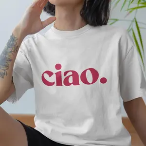 Ciao Shirt Vintage Graphic Tee Women's  T-Shirt Retro Italy Tshirt Cute Summer T-shirt Trendy Holiday Aesthetic