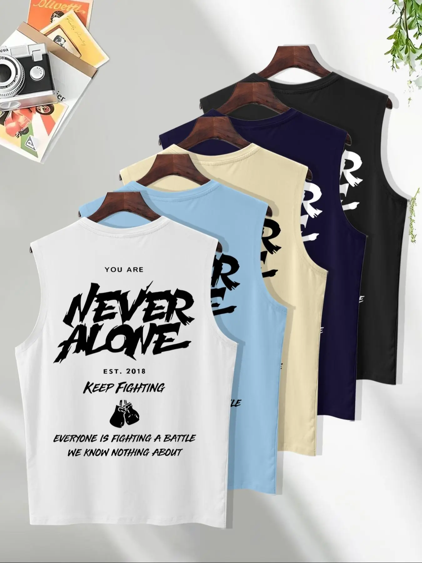 Men's Letter Print Tank Top, Regular Fit Casual Sleeveless Crew Neck Top for Summer, Men's Clothes for Daily Wear, Menswear, Graphic Tank Top, Athletic Tank Tops, Vest Top