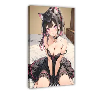 Anime Cute Girl Canvas Poster Wall Art for Home Bedroom Office Dorm Room Decor