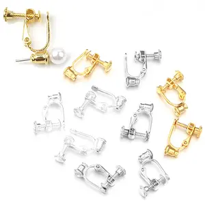 4pcs/lot Copper Screw Ear Clip With Bullet DIY Eardrop Earrings Simple Fashion For Non Piercing Earrings Accessories