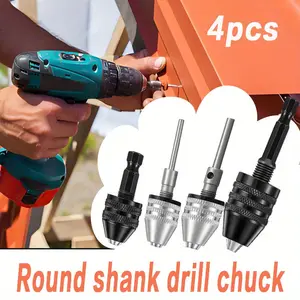 4Pcs Quickly Replace The Keyless Drill Chuck,1/4,1/8,1/16 Inch Hex Shank Self-Tightening Three-Jaw Converter Compatible with 0.3-12mm Electric Grinding Drill Bits,Hand Tools Kits,Springtok