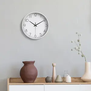 10 in Plastic Wall Clock - Rose Gold/Black/White Minimalist Design - Modern Home Living Room/Dining Room/Wall Decor, House Warming Gift, Art Deco Wall Clock, Shipment within 1-2 days