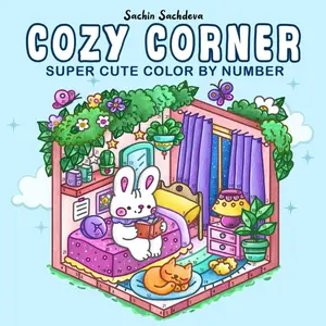 Cozy Corner Color by Number: Super Cute Coloring Book for Adults and Teens with Charming Characters, Little Hygge Spaces and Nooks