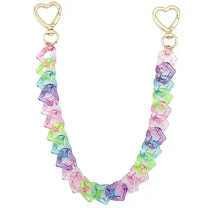 Acrylic Purse Chain Handbag Strap - Heart Bag Charm Keychain Accessories, 12.4 Inch Extender Chains Replacement