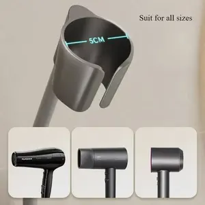 Wall-Mounted Hair Dryer Stand, 360° Adjustable Hose, Strong Suction Cup, Mirror & Tile Holder, No Drilling Required, Storage Rack