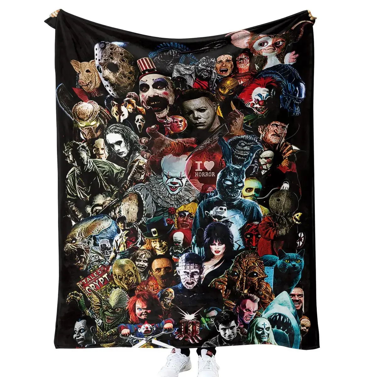 Horror Movie Ghost Face Flannel Throw Blanket - Soft, Comfy, Lightweight - 60"x50" Home & Party Decoration for Bed, Sofa