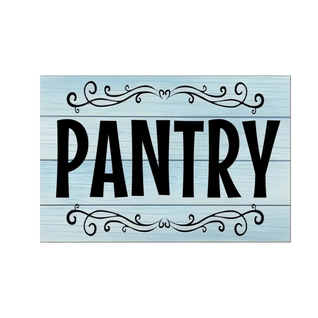 Vintage Pantry Wall Sign - Metal Tin Kitchen and Home Décor, Farmhouse Rustic Style for Bar, Café or Room Door, 12 x 8 Inches Aluminium Decor, Easy to Hang, Waterproof, Durable, Novel Gift